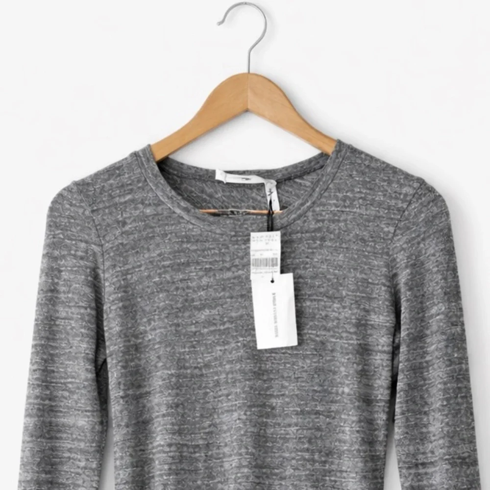 Isabel Marant Etoile Ela T-Shirt Dress Gray Long Sleeve Bodycon Size 38EU/US6